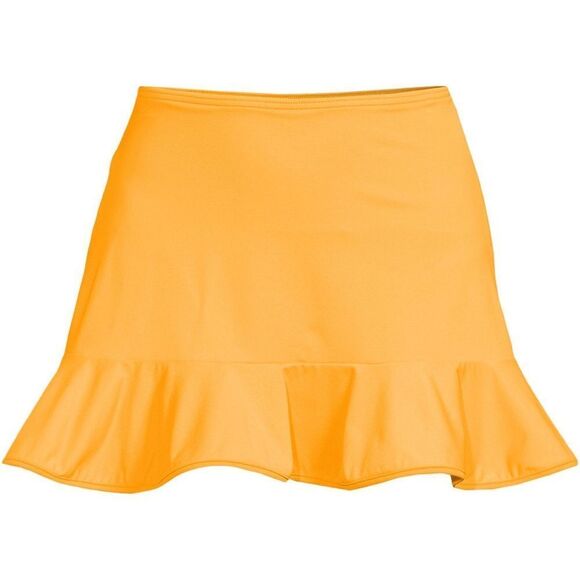 Land's End Ruffle Hem Mini Swimsuit bottom Skirt papaya orange color size 8 - Picture 1 of 9